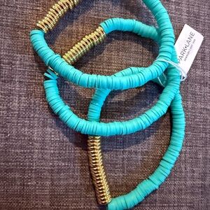 Park Lane Aqua and Gold Beaded bracelets
